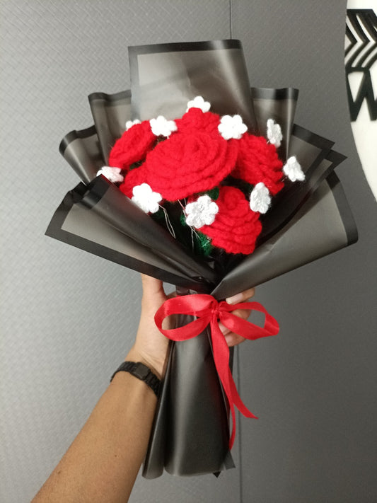 Handmade Crochet Rose Bouquet