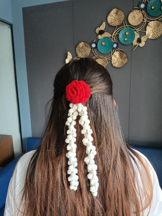 Handmade Crocheted Rose Tassel Accessory