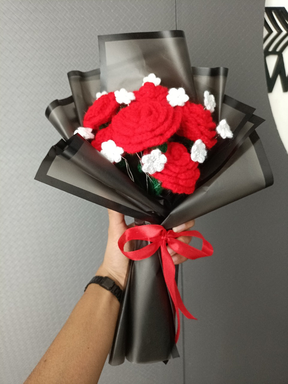 Handmade Crochet Rose Bouquet