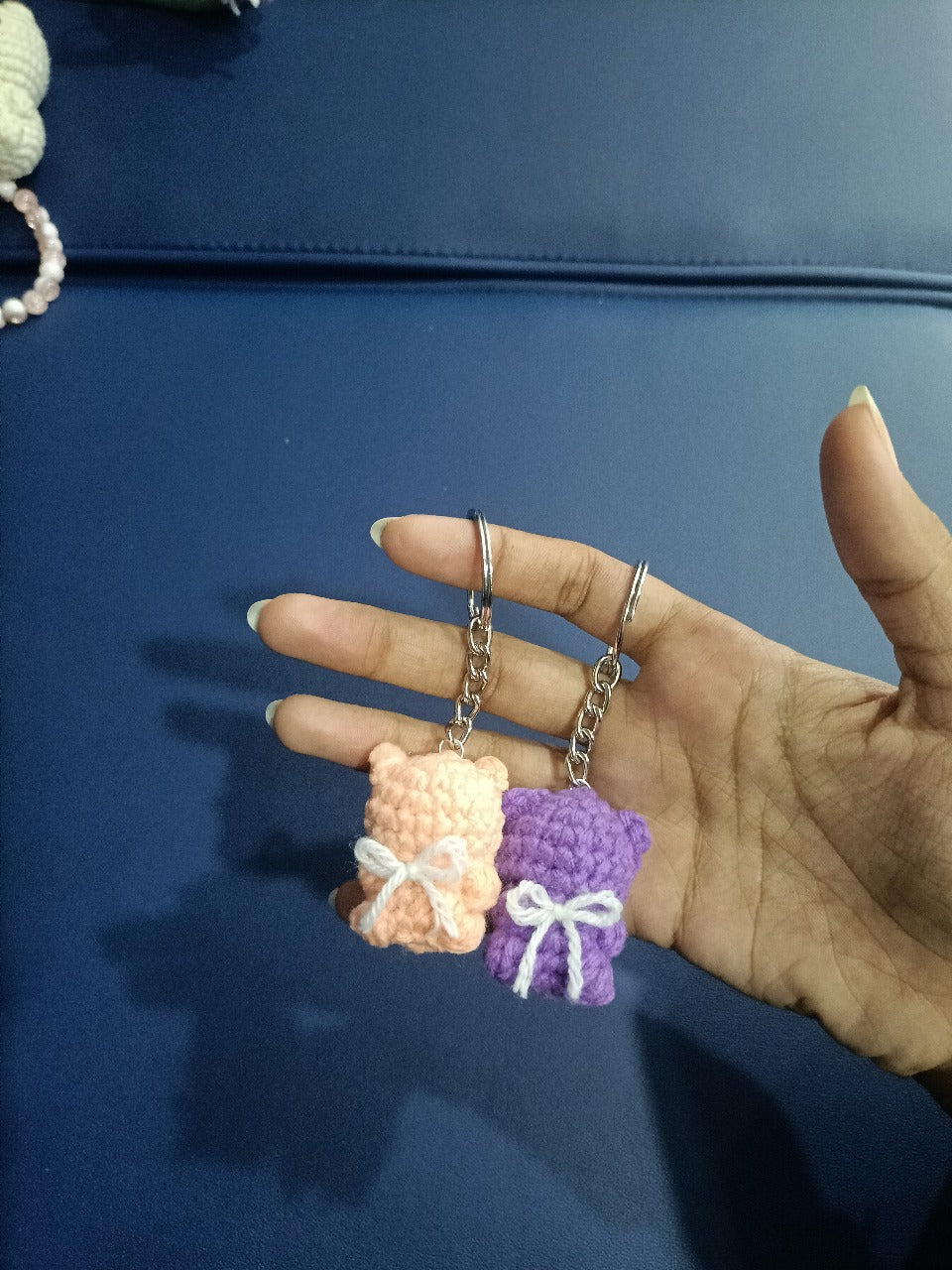 Handmade Crochet Teddy Keychains