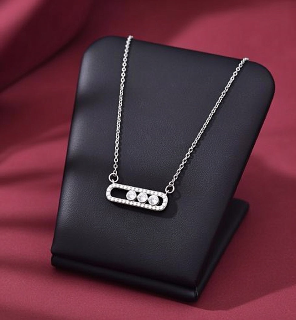 Aurora Bar Anti-Tarnish Silver Plated Pendant Necklace