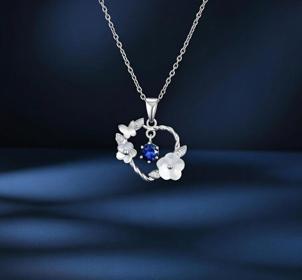 Celeste Bloom Anti-Tarnish Silver Plated Floral Pendant Necklace