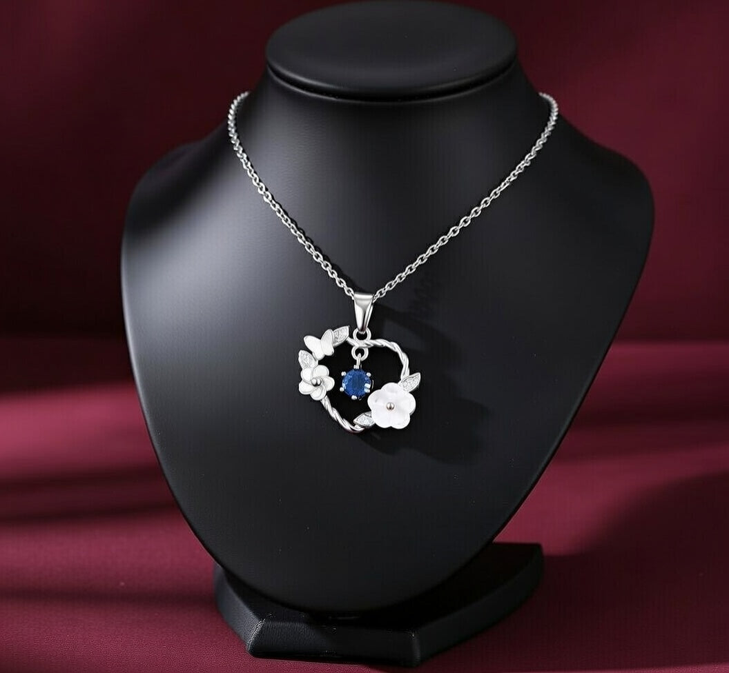 Celeste Bloom Anti-Tarnish Silver Plated Floral Pendant Necklace