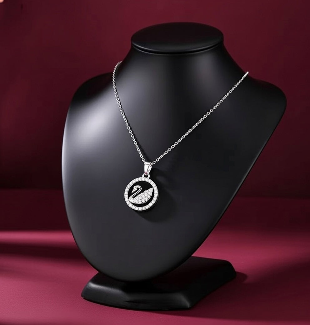 Swan Grace Anti-Tarnish Silver Plated Pendant Necklace