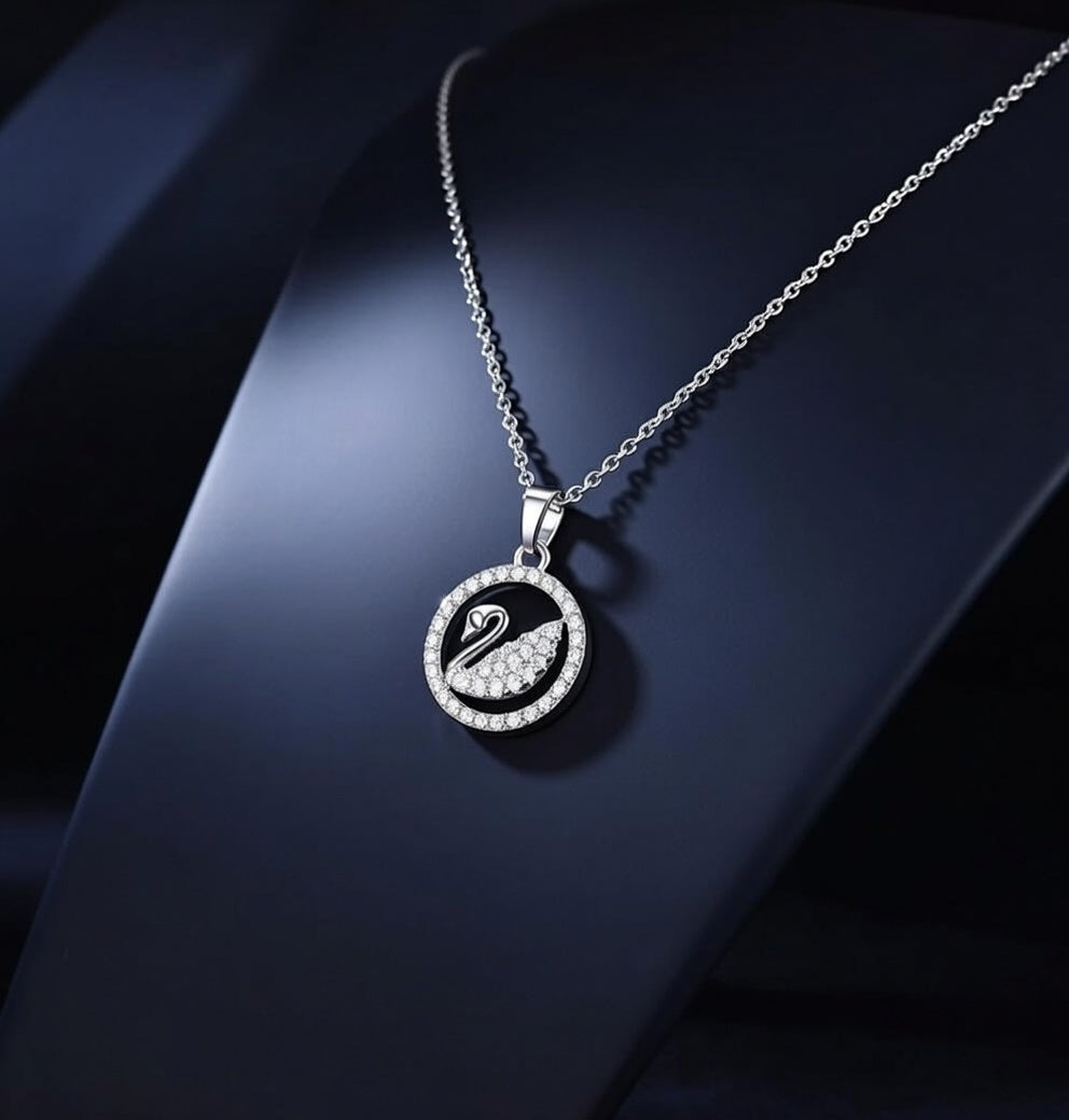 Swan Grace Anti-Tarnish Silver Plated Pendant Necklace