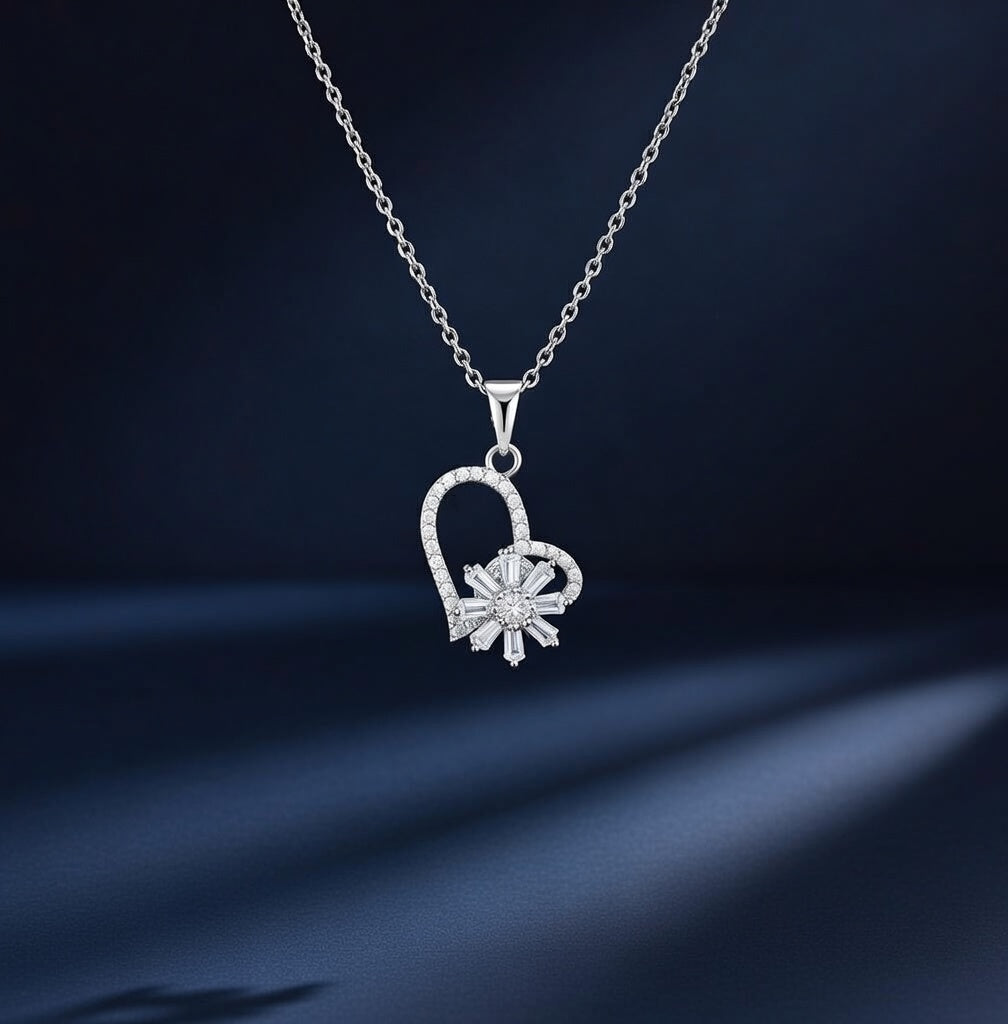 Eternal Lock Silver Plated Pendant Necklace