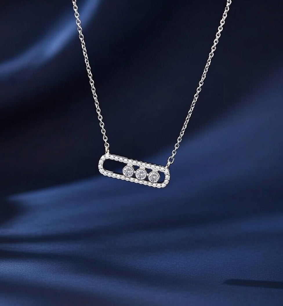 Aurora Bar Anti-Tarnish Silver Plated Pendant Necklace