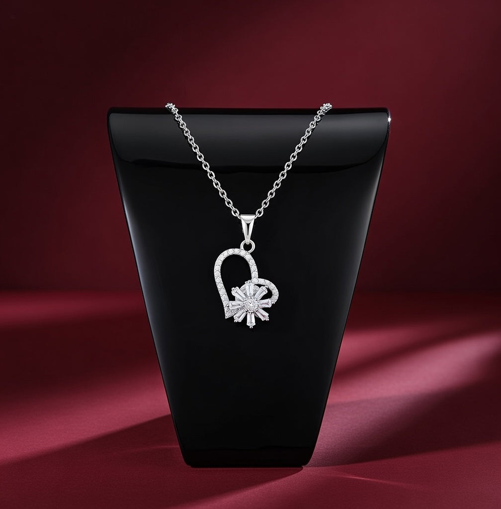 Eternal Lock Silver Plated Pendant Necklace