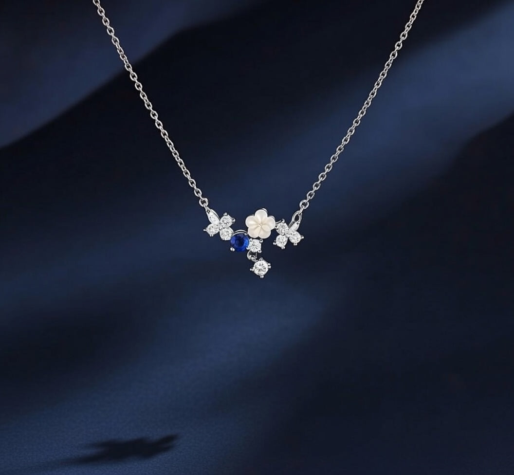 Aurora Bloom Anti-Tarnish Silver Plated Necklace