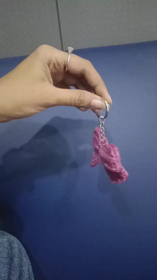 Handmade Crochet Bow Keychain
