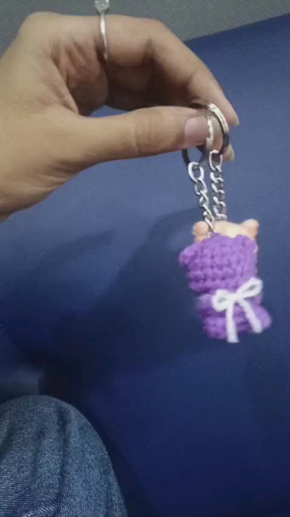 Handmade Crochet Teddy Keychains