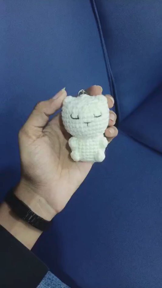 Handmade Crocheted Teddy Keychain